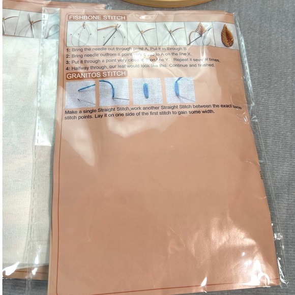 Embroidery Starter Kits Floral Pattern Embroidery Hoops Set of 2 Preprinted Vtg - Picture 6 of 7